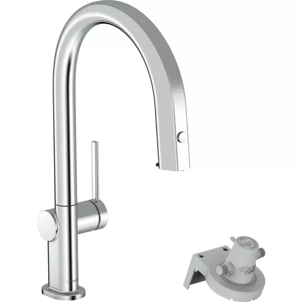 Baterie bucatarie cu dus extractibil si filtru de apa Hansgrohe Aquno Select M91 210 sBox cu 1 jet