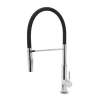 Baterie bucatarie cu pipa flexibila FDesign Avanza negru - crom lucios