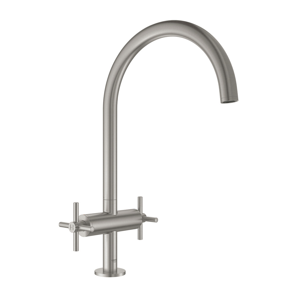 Baterie bucatarie Grohe Atrio dubla comanda crom periat Supersteel Atrio