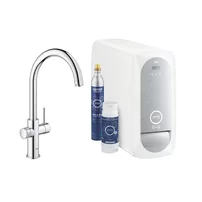 Baterie bucatarie Grohe Blue Home crom pipa tip C si Starter Kit