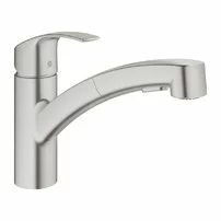 Baterie bucatarie Grohe Eurosmart New Inox cu pipa extractibila