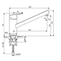 Baterie bucatarie Ideal Standard Ceraplan cu pipa tubulara joasa picture - 3