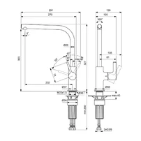 Baterie bucatarie Ideal Standard Gusto 303 pipa rotativa crom lucios picture - 3