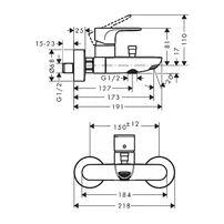 Baterie cada - dus Hansgrohe Rebris S monocomanda negru mat picture - 2
