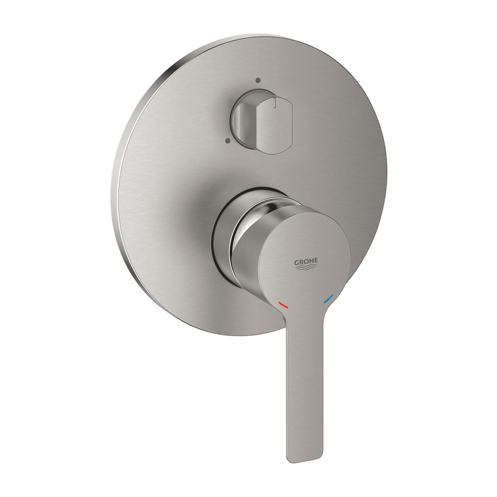 Baterie cada – dus incastrata Grohe Lineare 3 iesiri crom periat Supersteel fara corp ingropat grohe