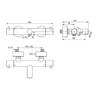 Baterie cada - dus termostatata Ideal Standard Ceratherm T125 gri Magnetic Grey picture - 5