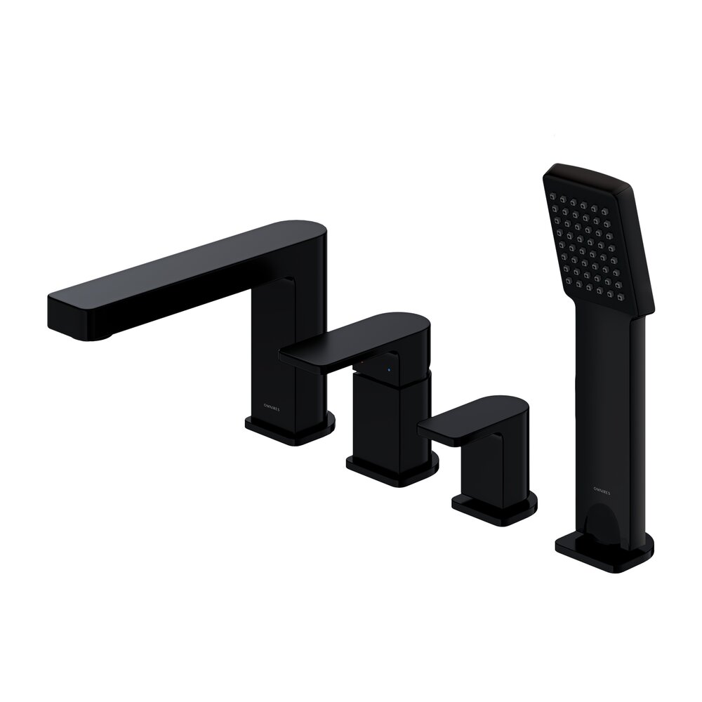 Baterie de cada/dus cu 4 elemente Omnires Baretti negru mat Baterie de cada/dus cu 4 elemente Omnires Baretti negru mat