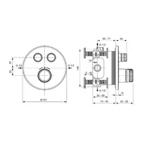 Baterie dus incastrata Ideal Standard Ceratherm Navigo fara corp ingropat crom lucios picture - 10