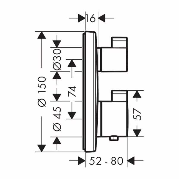 Baterie dus termostatata Hansgrohe Ecostat S doua functii bronz periat picture - 2