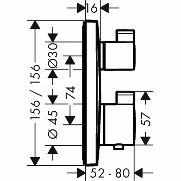Baterie dus termostatata Hansgrohe Ecostat Square cu montaj incastrat crom 1 functie picture - 2