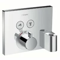 Baterie dus termostatata Hansgrohe ShowerSelect cu 2 functii si agatatoare dus, montaj incastrat, necesita corp ingropat