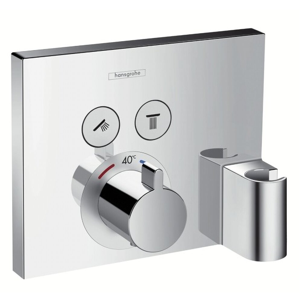 Baterie dus incastrata Hansgrohe ShowerSelect cu 2 functii si porter crom lucios baie