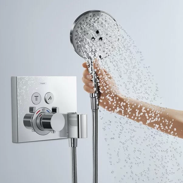 Baterie dus incastrata Hansgrohe ShowerSelect cu 2 functii si porter crom lucios picture - 2