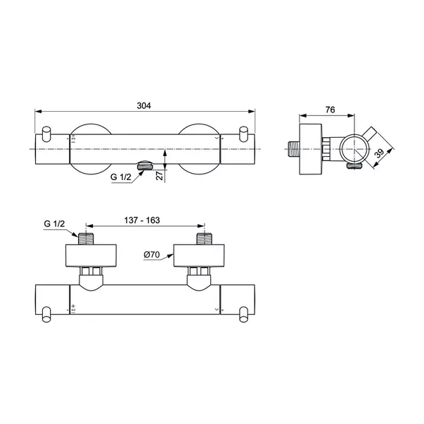 Baterie dus termostatata Ideal Standard Ceratherm T125 crom lucios picture - 7