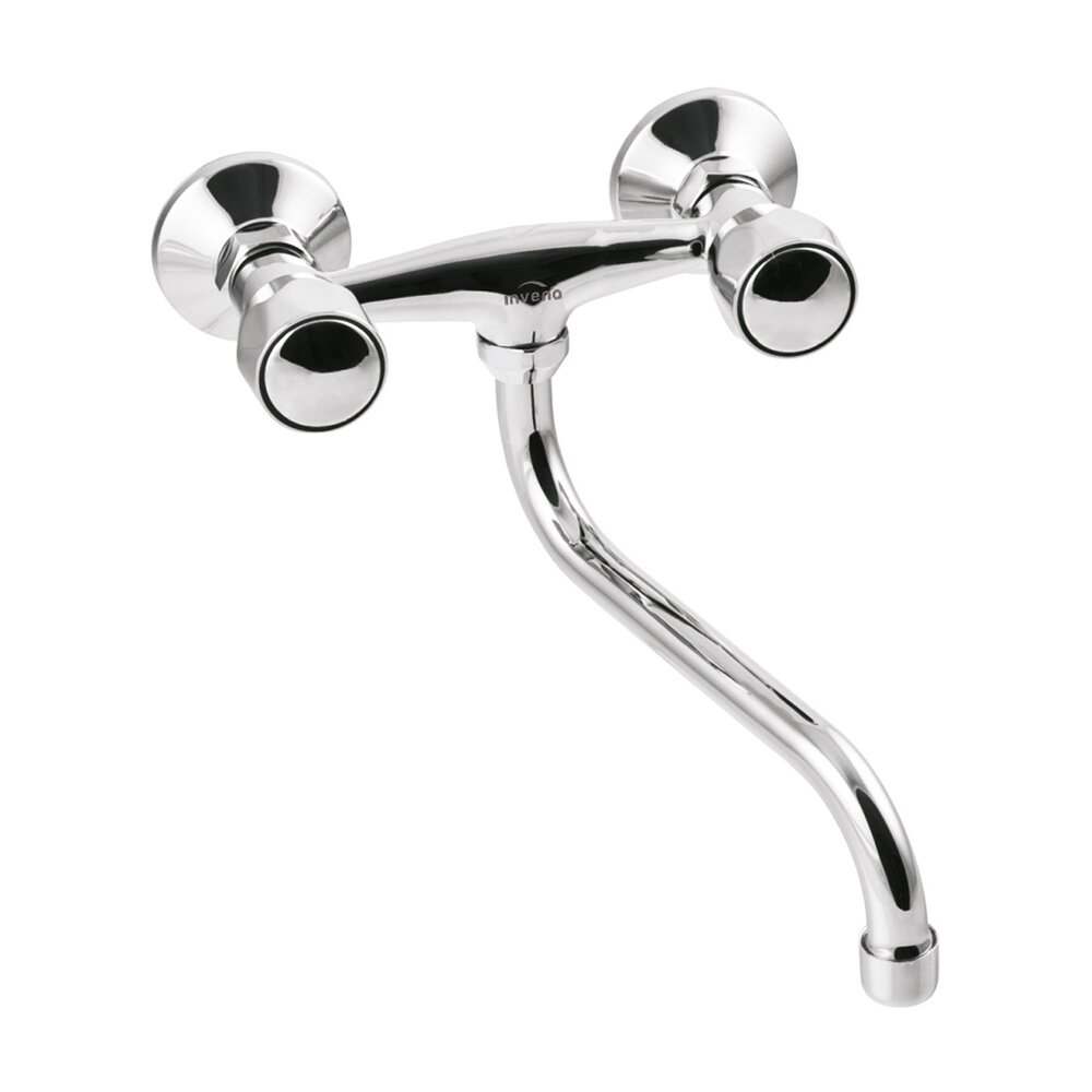 Baterie lavoar dubla comanda Invena Modena pipa 20 cm crom lucios
