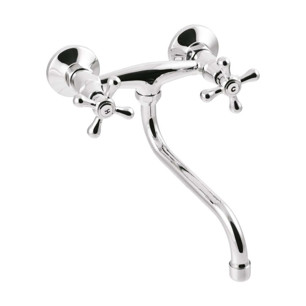 Baterie lavoar dubla comanda Invena Roma pipa 20 cm crom lucios