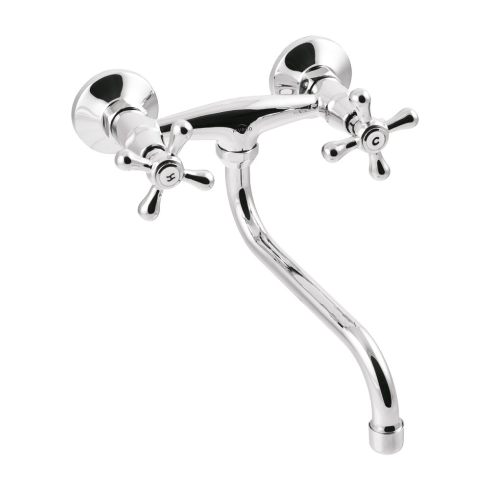 Baterie lavoar dubla comanda Invena Roma pipa 25 cm crom lucios