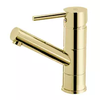 Baterie lavoar FDesign Flusso cu pipa mobila auriu lucios