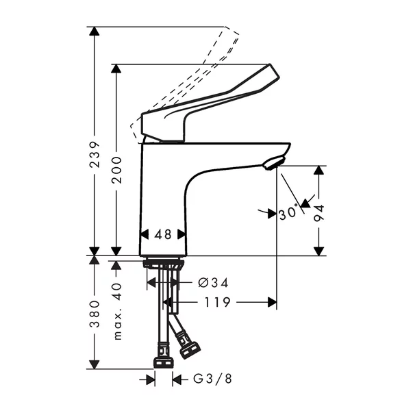 Baterie lavoar Hansgrohe Focus 100 monocomanda crom lucios picture - 2