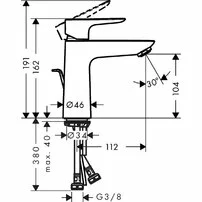 Baterie lavoar Hansgrohe Talis E 110 cu ventil Pop-Up alb mat picture - 2