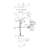 Baterie lavoar Ideal Standard Cerabase H80 BlueStart crom lucios cu ventil Pop-Up picture - 3