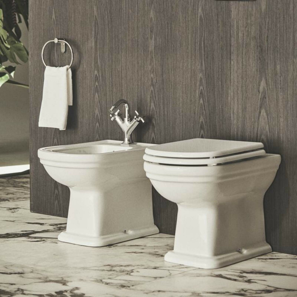 Bideu pe pardoseala Ideal Standard Atelier Calla BTW alb lucios