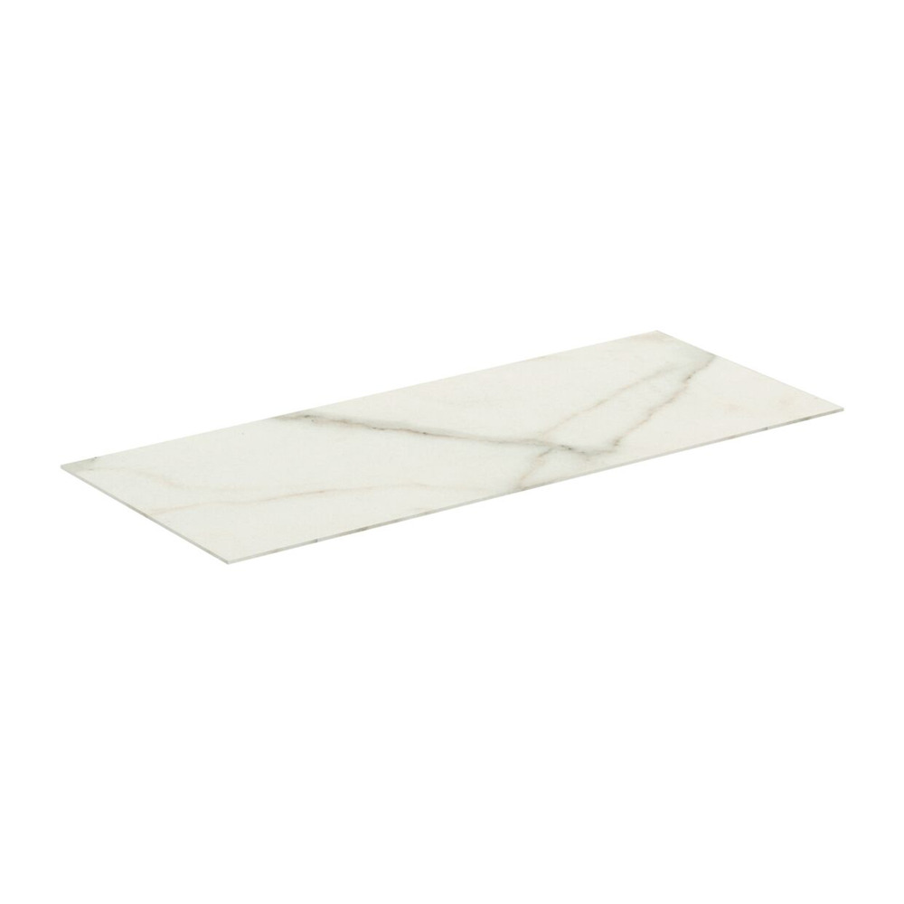 Blat ceramic pentru lavoar Ideal Standard Atelier Conca 120 cm finisaj alb marmura