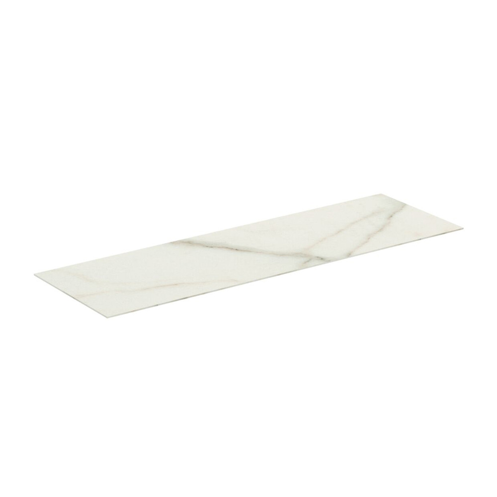 Blat ceramic pentru lavoar Ideal Standard Atelier Conca 160 cm finisaj alb marmura