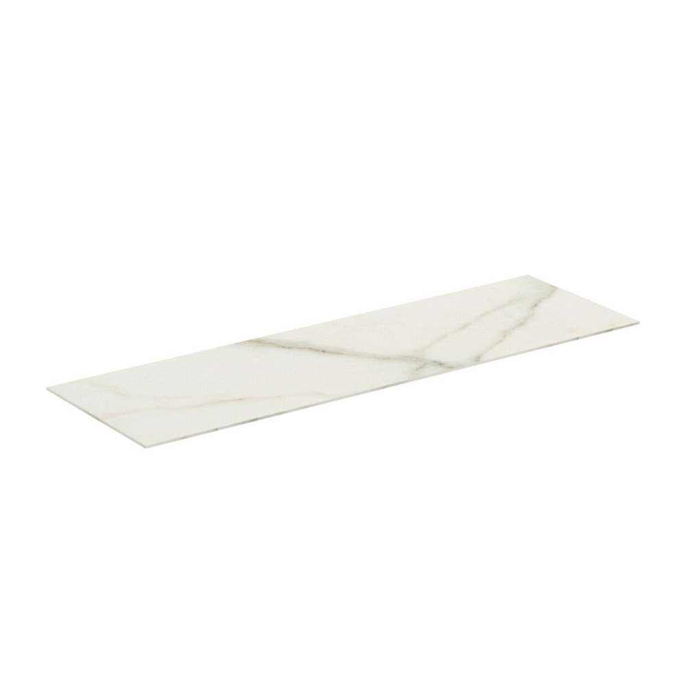 Blat ceramic pentru lavoar Ideal Standard Atelier Conca finisaj alb marmura 120 cm