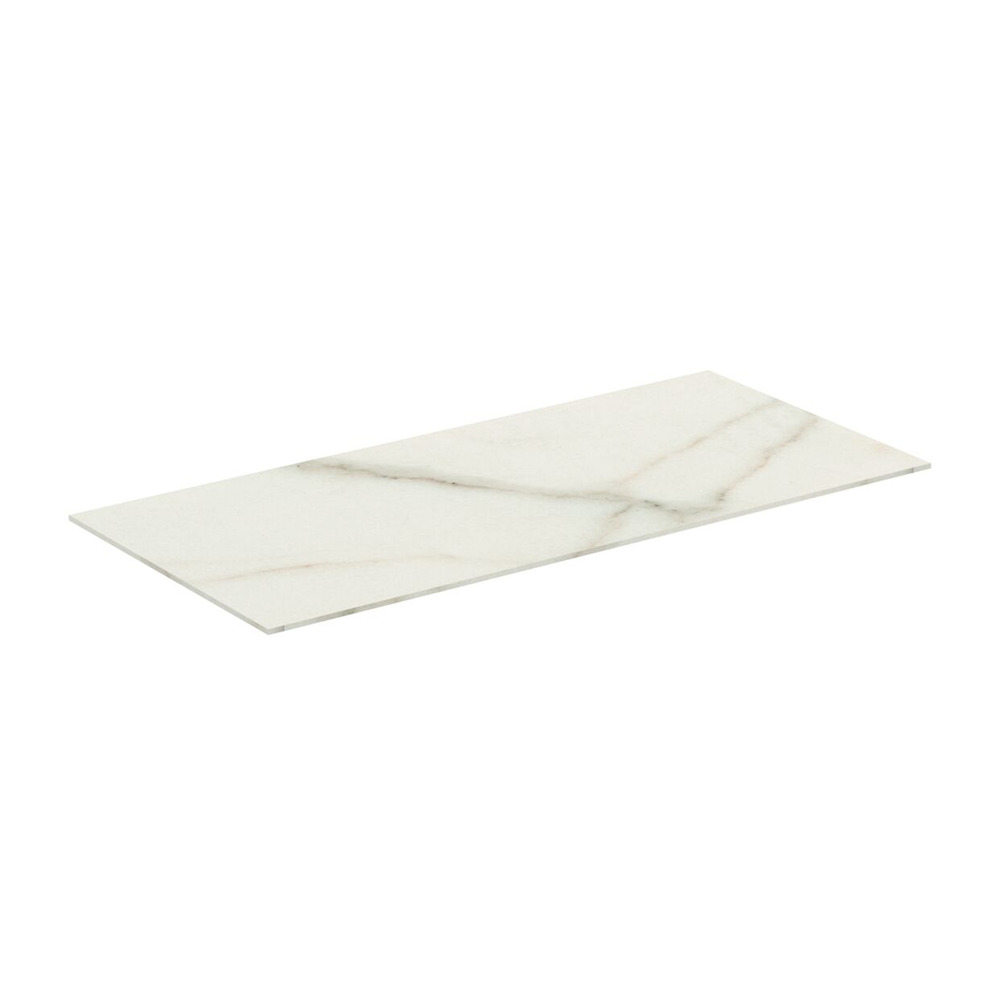 Blat ceramic pentru lavoar Ideal Standard Atelier Conca finisaj alb marmura 80 cm