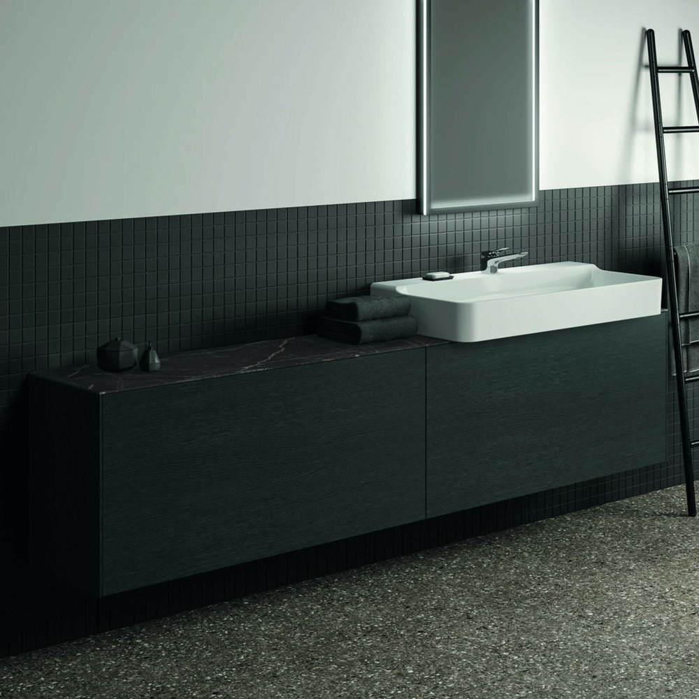 Blat ceramic pentru lavoar Ideal Standard Atelier Conca finisaj negru marmura 240 cm 240