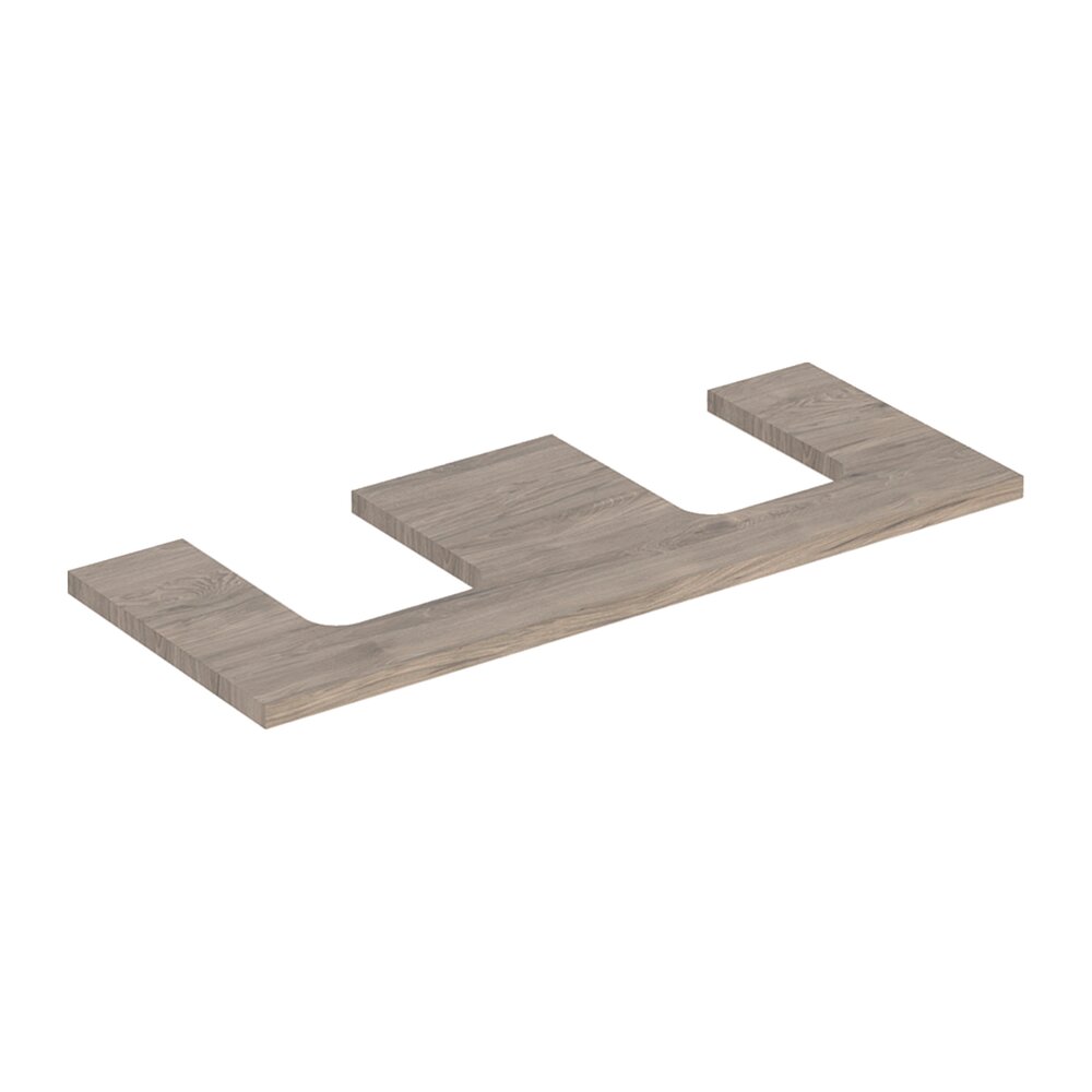 Blat pentru lavoar Geberit One cu decupaj dublu 120 cm nuc american Hickory