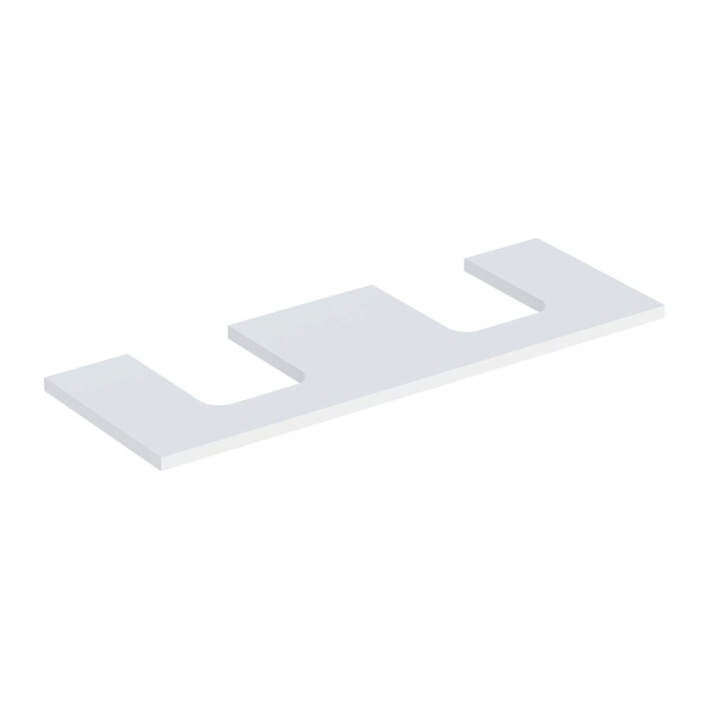 Blat pentru lavoar Geberit One cu decupaj dublu 135 cm alb mat