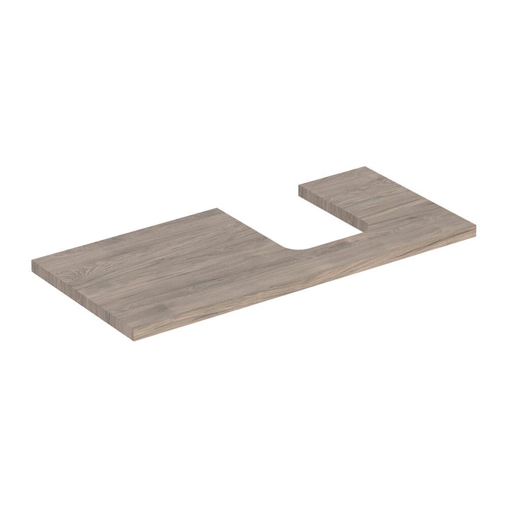 Blat pentru lavoar Geberit One cu decupaj in dreapta 105 cm nuc american Hickory