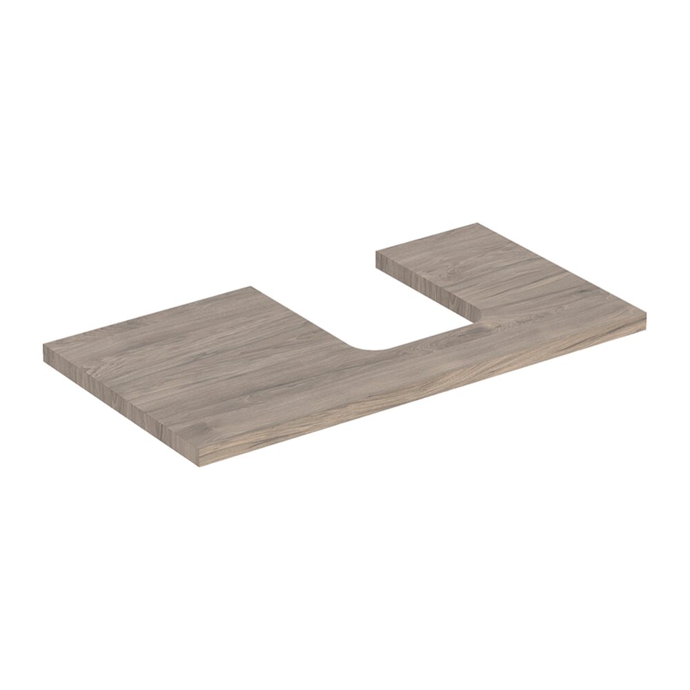 Blat pentru lavoar Geberit One cu decupaj in dreapta 90 cm nuc american Hickory