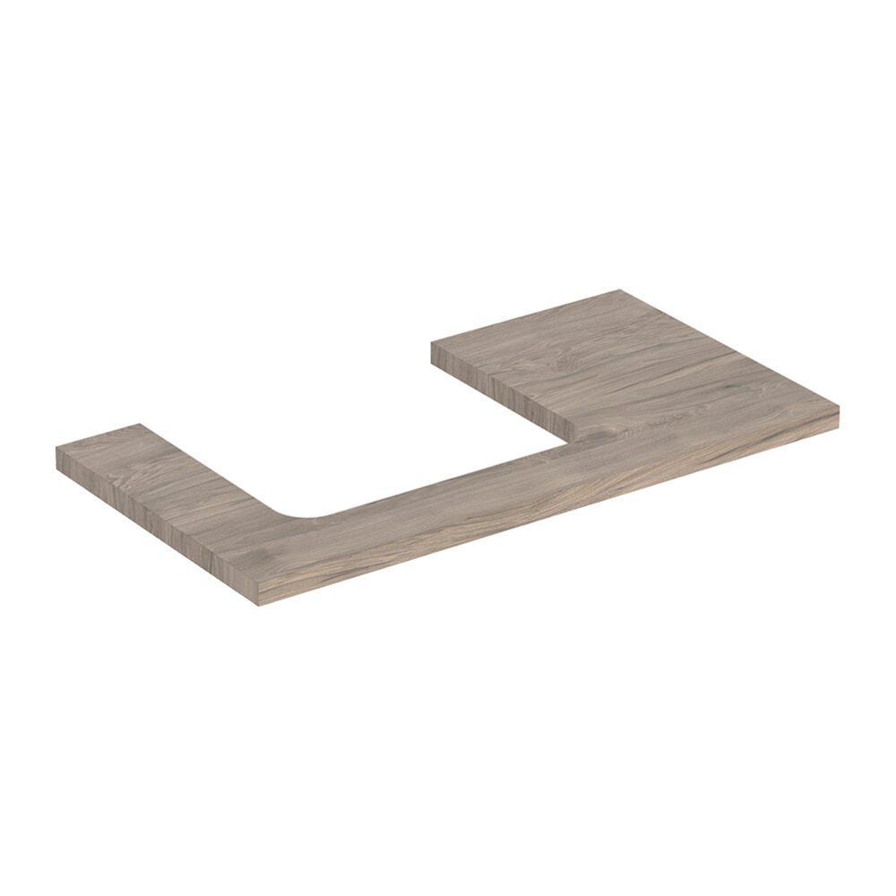 Blat pentru lavoar Geberit One cu decupaj in stanga nuc american Hickory 90 cm