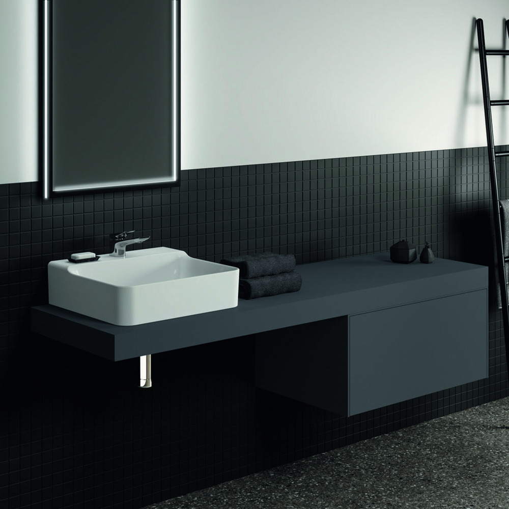 Blat pentru lavoar Ideal Standard Atelier Conca fara decupaj antracit mat 180 cm 180