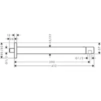 Brat de dus bronz periat Hansgrohe E 39 cm picture - 2