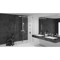 Cabina de dus dreptunghiulara cu usa glisanta Rea Nixon 90x120 crom dreapta picture - 5