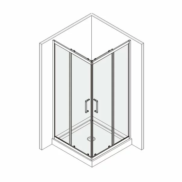 Cabina de dus patrata cu usi glisante Mediterraneo Hector Black 90x90 negru mat 190 cm picture - 2