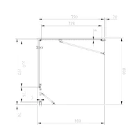 Cabina de dus patrata cu usa cu balamale Omnires Manhattan negru mat/transparent 80x80 cm picture - 4