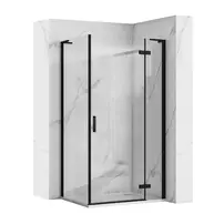 Cabina de dus patrata Rea Hugo cu usa batanta 90x90 cm negru