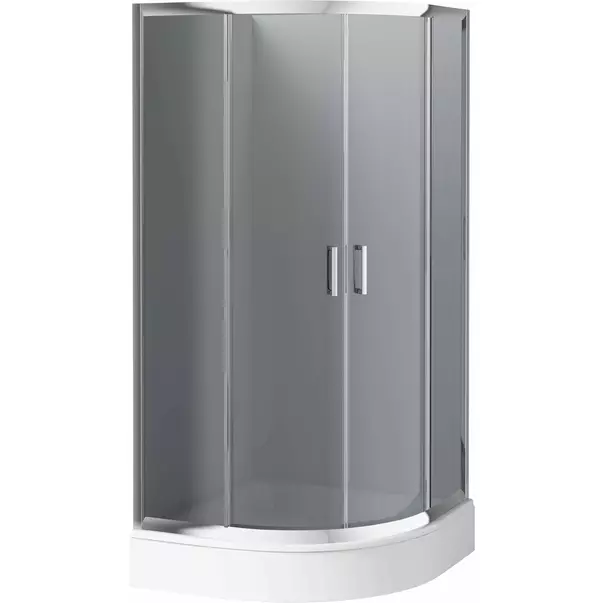 Cabina de dus semirotunda Deante Funkia cu usi culisante 90x90x170 cm finisaj crom