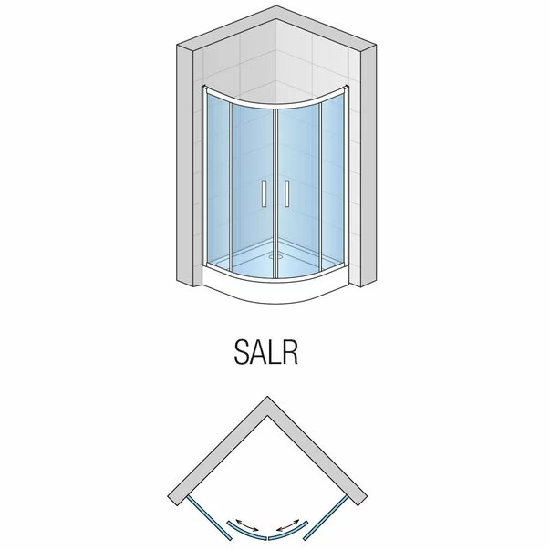 Cabina de dus semirotunda cu usi glisante SanSwiss Salia SALR 80x80 sticla securizata 6mm picture - 2
