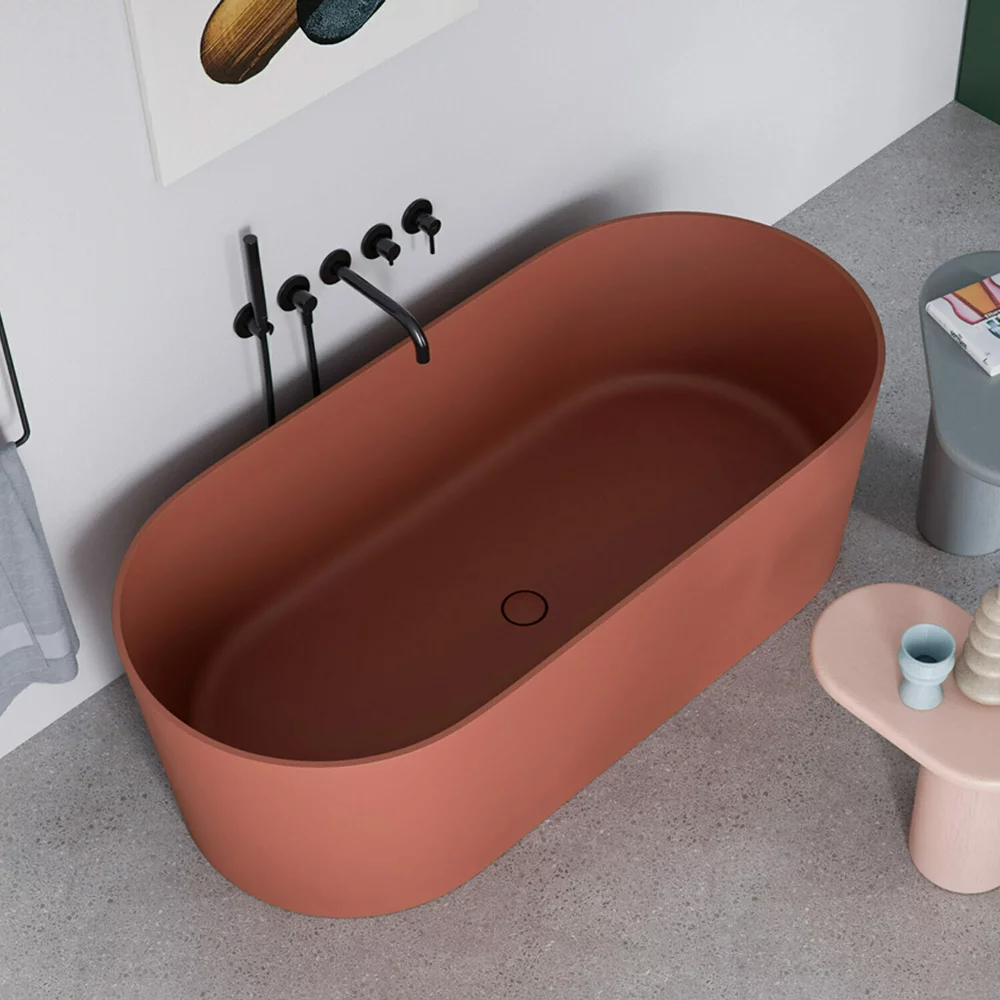 Cada freestanding Omnires Ovo M+ teracota 160x75 cm OVOWWTE