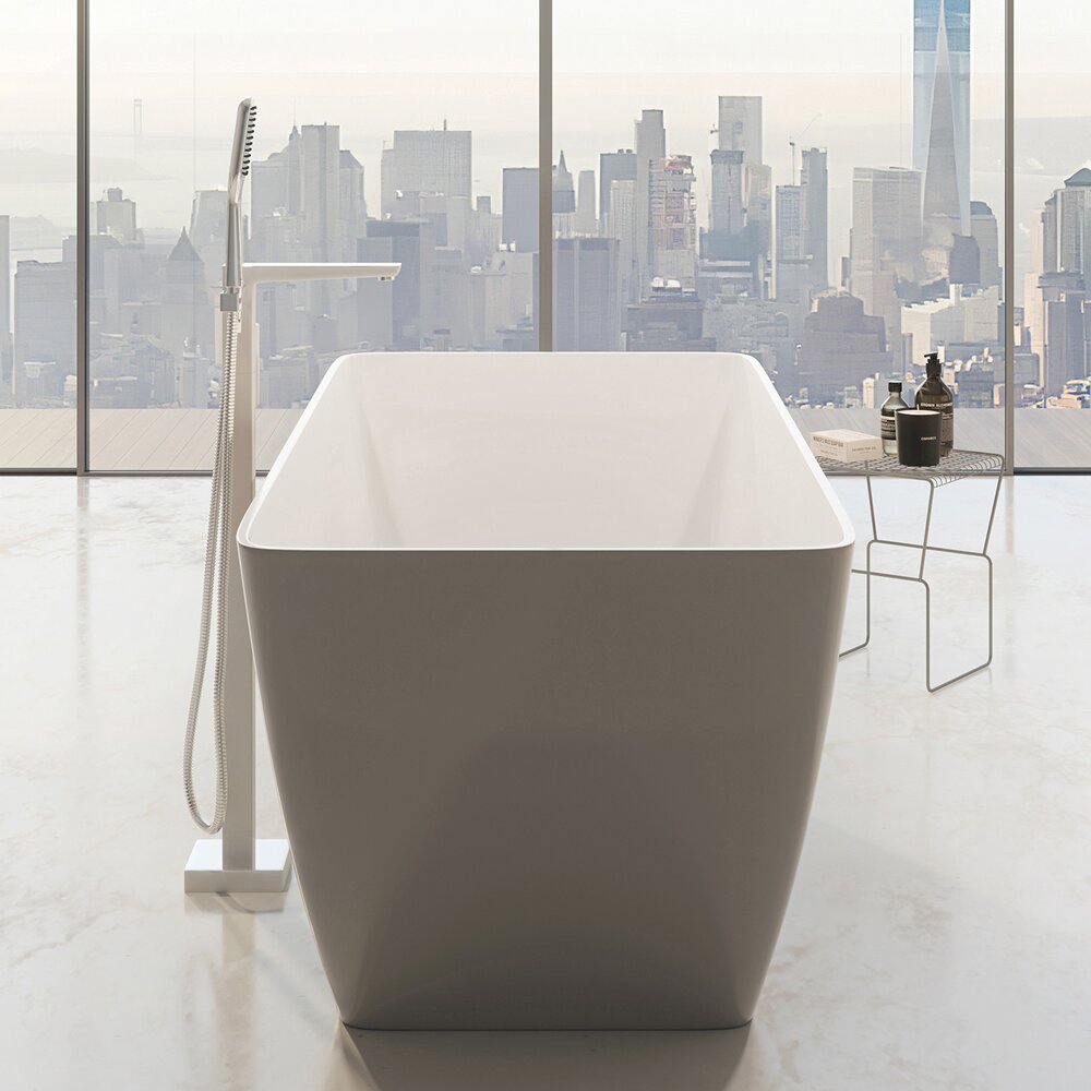Cada freestanding Omnires Parma M+ alb/gri 159×71 cm 159x71
