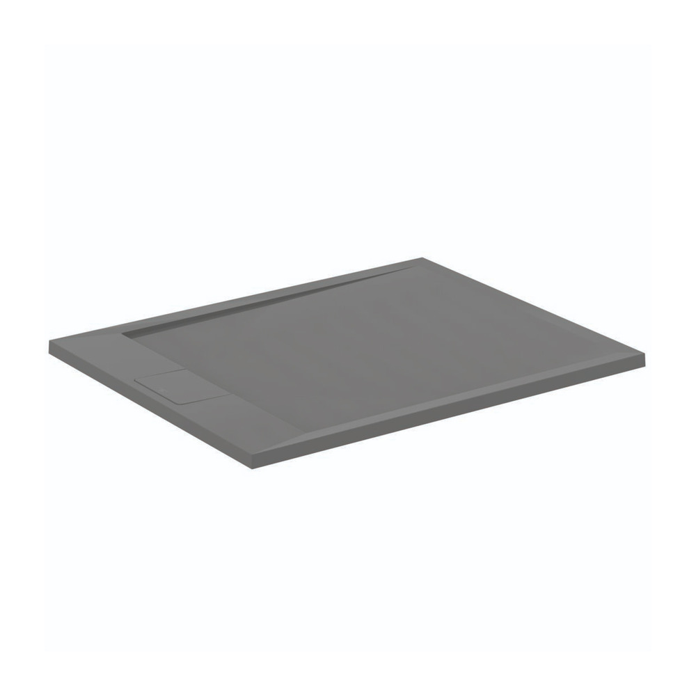 Cadita de dus dreptunghiulara Ideal Standard i.life Ultra Flat S gri asfaltic 100×80 cm 100x80