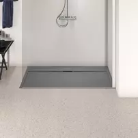 Cadita de dus dreptunghiulara Ideal Standard i.life Ultra Flat S gri asfaltic 140x70 cm picture - 3