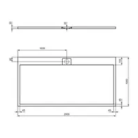 Cadita de dus dreptunghiulara Ideal Standard i.life Ultra Flat S gri asfaltic 200x100 cm picture - 5