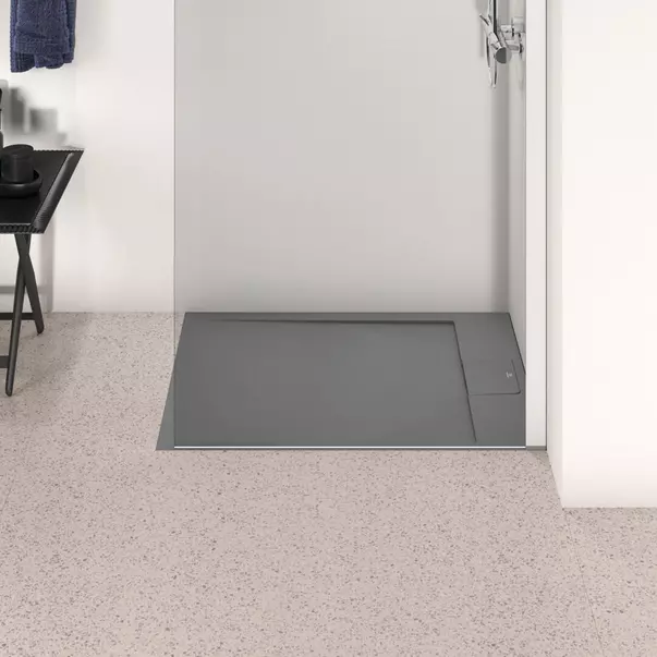 Cadita de dus dreptunghiulara Ideal Standard i.life Ultra Flat S gri asfaltic 90x70 cm picture - 3
